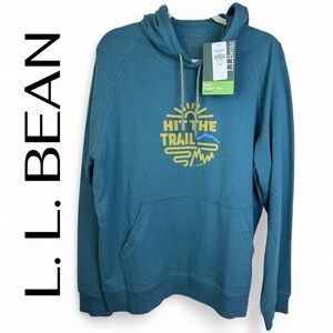 L.L. BEAN Men's Blue Trail Hoodie Size Large L Comfort Camp Sweats Line NEW